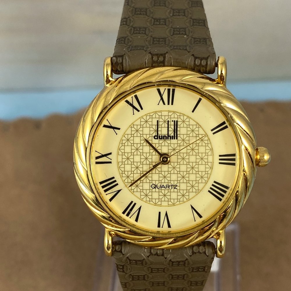 Fancy Dunhill Gold Watch with Designer Strap